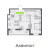 Планировка двухкомнатной квартиры площадью 57.1 кв. м в новостройке ЖК "Аквилон ZALIVE"