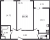 Планировка двухкомнатной квартиры площадью 60.3 кв. м в новостройке ЖК "Аквилон ZALIVE"