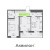 Планировка двухкомнатной квартиры площадью 55.8 кв. м в новостройке ЖК "Аквилон ZALIVE"