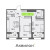 Планировка двухкомнатной квартиры площадью 55.7 кв. м в новостройке ЖК "Аквилон ZALIVE"