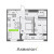 Планировка двухкомнатной квартиры площадью 56.1 кв. м в новостройке ЖК "Аквилон ZALIVE"