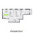 Планировка трехкомнатной квартиры площадью 95.1 кв. м в новостройке ЖК "Аквилон ZALIVE"