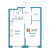 Планировка однокомнатной квартиры площадью 41.91 кв. м в новостройке ЖК "Графика"