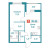 Планировка однокомнатной квартиры площадью 39.85 кв. м в новостройке ЖК "Графика"