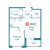 Планировка однокомнатной квартиры площадью 39.67 кв. м в новостройке ЖК "Графика"