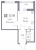 Планировка однокомнатной квартиры площадью 32.86 кв. м в новостройке ЖК "Графика"