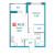 Планировка однокомнатной квартиры площадью 40.23 кв. м в новостройке ЖК "Графика"