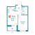 Планировка однокомнатной квартиры площадью 37.7 кв. м в новостройке ЖК "Графика"