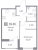 Планировка однокомнатной квартиры площадью 39.05 кв. м в новостройке ЖК "Графика"