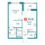 Планировка однокомнатной квартиры площадью 39.08 кв. м в новостройке ЖК "Графика"