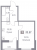 Планировка однокомнатной квартиры площадью 33.87 кв. м в новостройке ЖК "Графика"
