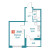 Планировка однокомнатной квартиры площадью 31.19 кв. м в новостройке ЖК "Графика"