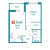 Планировка однокомнатной квартиры площадью 39.64 кв. м в новостройке ЖК "Графика"