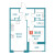 Планировка однокомнатной квартиры площадью 38.62 кв. м в новостройке ЖК "Графика"