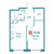 Планировка однокомнатной квартиры площадью 41.94 кв. м в новостройке ЖК "Графика"