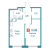 Планировка однокомнатной квартиры площадью 41.98 кв. м в новостройке ЖК "Графика"