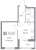 Планировка однокомнатной квартиры площадью 32.58 кв. м в новостройке ЖК "Графика"