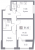 Планировка двухкомнатной квартиры площадью 51.42 кв. м в новостройке ЖК "Графика"