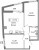 Планировка двухкомнатной квартиры площадью 57.73 кв. м в новостройке ЖК "Графика"