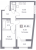 Планировка двухкомнатной квартиры площадью 53.86 кв. м в новостройке ЖК "Графика"