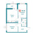 Планировка двухкомнатной квартиры площадью 55.28 кв. м в новостройке ЖК "Графика"