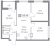 Планировка трехкомнатной квартиры площадью 68.46 кв. м в новостройке ЖК "Графика"