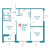 Планировка трехкомнатной квартиры площадью 62.32 кв. м в новостройке ЖК "Графика"