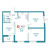 Планировка трехкомнатной квартиры площадью 70.17 кв. м в новостройке ЖК "Графика"