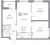 Планировка трехкомнатной квартиры площадью 69.11 кв. м в новостройке ЖК "Графика"