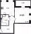 Планировка однокомнатной квартиры площадью 34.85 кв. м в новостройке ЖК Cube