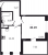 Планировка однокомнатной квартиры площадью 40.19 кв. м в новостройке ЖК Cube