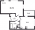 Планировка однокомнатной квартиры площадью 34.75 кв. м в новостройке ЖК "Cube"