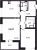 Планировка двухкомнатной квартиры площадью 52.07 кв. м в новостройке ЖК Cube