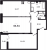 Планировка двухкомнатной квартиры площадью 64.31 кв. м в новостройке ЖК Cube