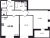 Планировка двухкомнатной квартиры площадью 62.85 кв. м в новостройке ЖК Cube