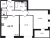 Планировка двухкомнатной квартиры площадью 62.77 кв. м в новостройке ЖК Cube
