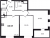 Планировка двухкомнатной квартиры площадью 63.57 кв. м в новостройке ЖК Cube