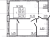 Планировка однокомнатных апартаментов площадью 42.1 кв. м в новостройке Апартаменты "17/33 Петровский остров"