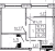 Планировка однокомнатных апартаментов площадью 34.29 кв. м в новостройке Апартаменты "17/33 Петровский остров"