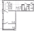 Планировка однокомнатных апартаментов площадью 45.18 кв. м в новостройке Апартаменты "17/33 Петровский остров"