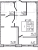 Планировка однокомнатных апартаментов площадью 49.78 кв. м в новостройке Апартаменты "17/33 Петровский остров"