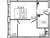 Планировка однокомнатных апартаментов площадью 41.06 кв. м в новостройке Апартаменты "17/33 Петровский остров"