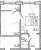Планировка однокомнатных апартаментов площадью 47.51 кв. м в новостройке Апартаменты "17/33 Петровский остров"