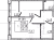 Планировка однокомнатных апартаментов площадью 39.53 кв. м в новостройке Апартаменты "17/33 Петровский остров"