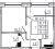 Планировка однокомнатных апартаментов площадью 34.4 кв. м в новостройке Апартаменты "17/33 Петровский остров"