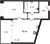 Планировка однокомнатных апартаментов площадью 40.36 кв. м в новостройке Апартаменты "17/33 Петровский остров"