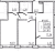 Планировка двухкомнатных апартаментов площадью 67.81 кв. м в новостройке Апартаменты "17/33 Петровский остров"