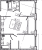 Планировка двухкомнатных апартаментов площадью 65.99 кв. м в новостройке Апартаменты "17/33 Петровский остров"
