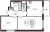 Планировка двухкомнатной квартиры площадью 48.18 кв. м в новостройке ЖК "Стрижи в Невском 2"