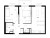 Планировка двухкомнатной квартиры площадью 55.3 кв. м в новостройке ЖК "Заречный парк"